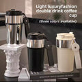 Double-Sided Coffee Cup Portable Outdoor Thickened 316 Stainless Steel Insulated Water Bottle for Women Car-Voyage High Aestheti