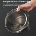 Stainless Steel Sealed Soup Bowl With Lid Circular Lunch Box Portable Camping Storage Box Lunch Box Large Capacity