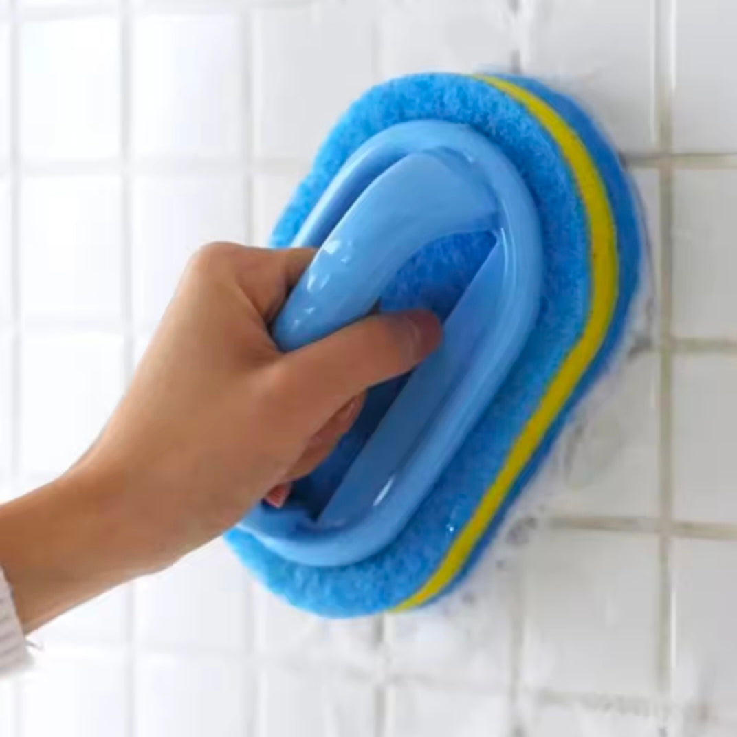 Scrub Brush With Handle Multi Surface Sponge Cleaner for Bathtub Tile kitchen Bathroom Heavy Duty Cleaning Tool