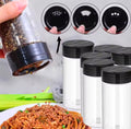 Kitchen Glass Seasoning Storage Bottle With Lip Salt White Red Sugar Spice Jar Combination Rotating Shelf Seasoning Bottle