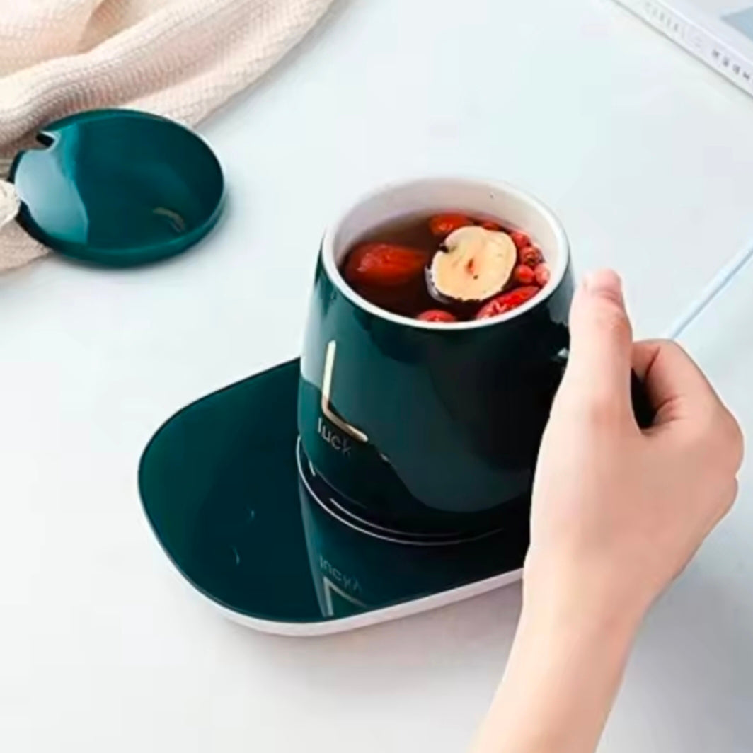 400ml Smart Ceramic Cup Coaster Warmer Thermostatic Coffee Heating Electric Mug Set Milk Tea Heating Water Coffeeware