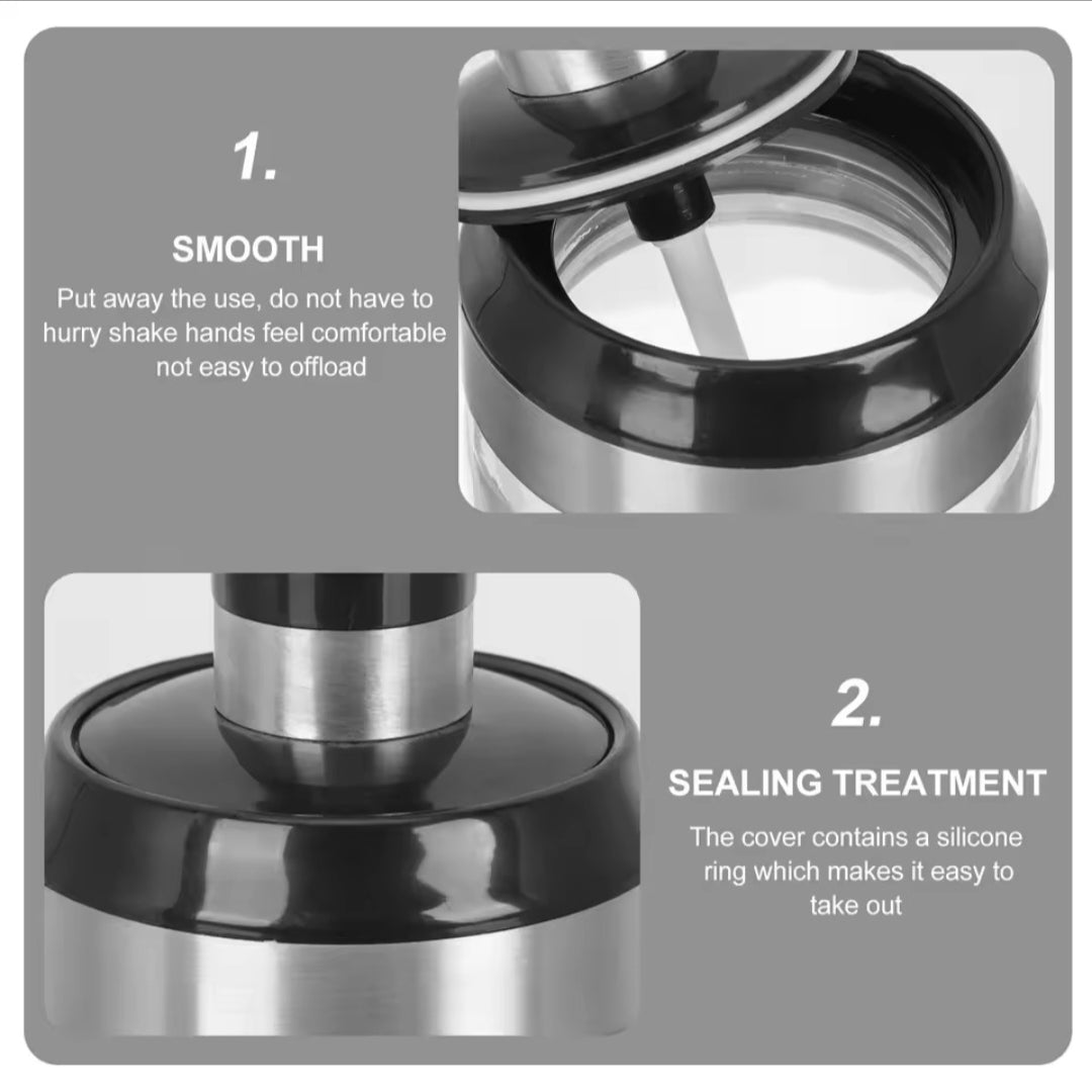 Kitchen Salt Pepper Bottle Glass Seasoning Bottle With Spoon Bush Sugar Salt Dispenser Seasoning Jar Cooking Shaker Container