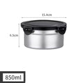 Stainless Steel Sealed Soup Bowl With Lid Circular Lunch Box Portable Camping Storage Box Lunch Box Large Capacity