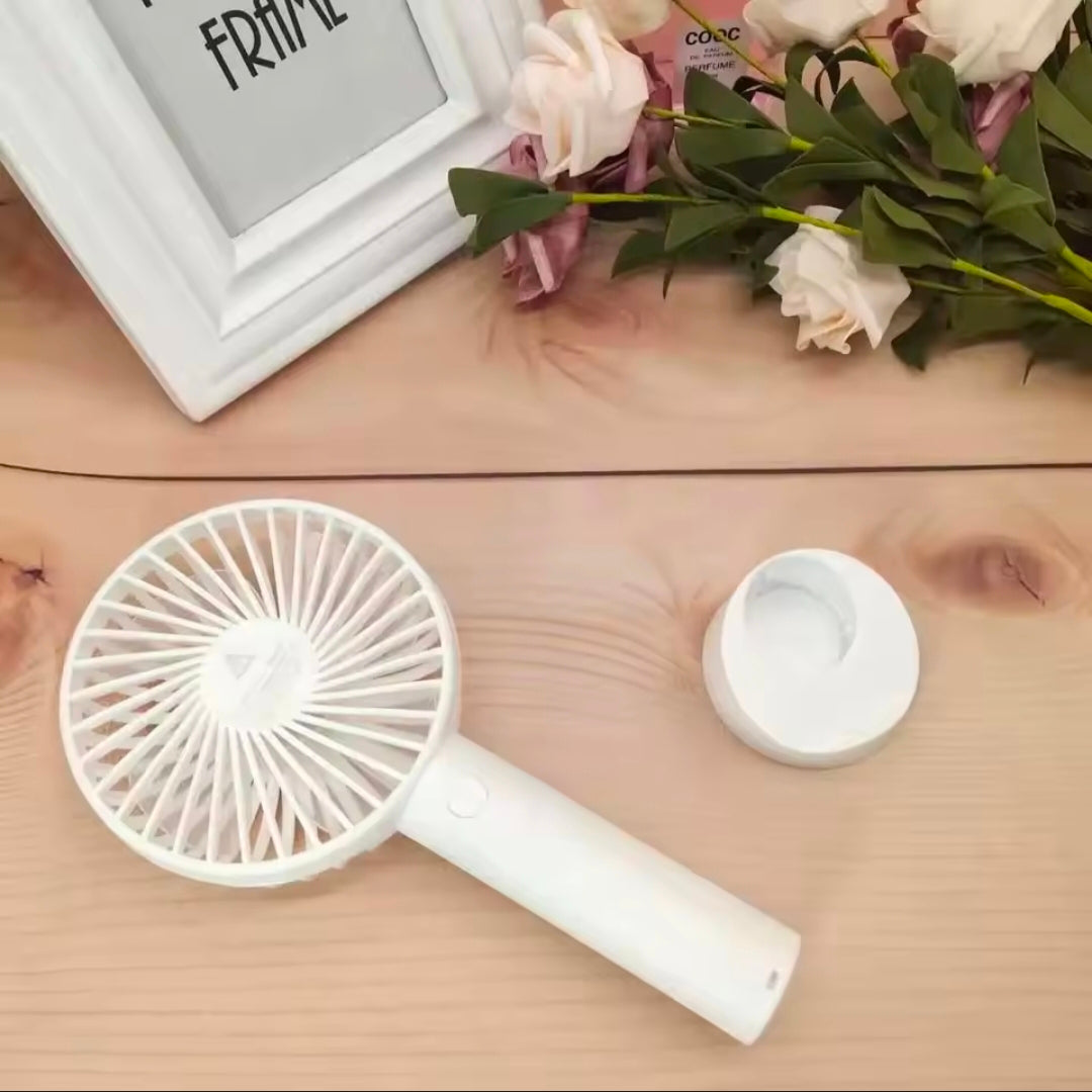 Portable Handheld USB Powered Digital Display Outdoor Charging Small Electric Fan Compact Size Lightweight Plastic Material