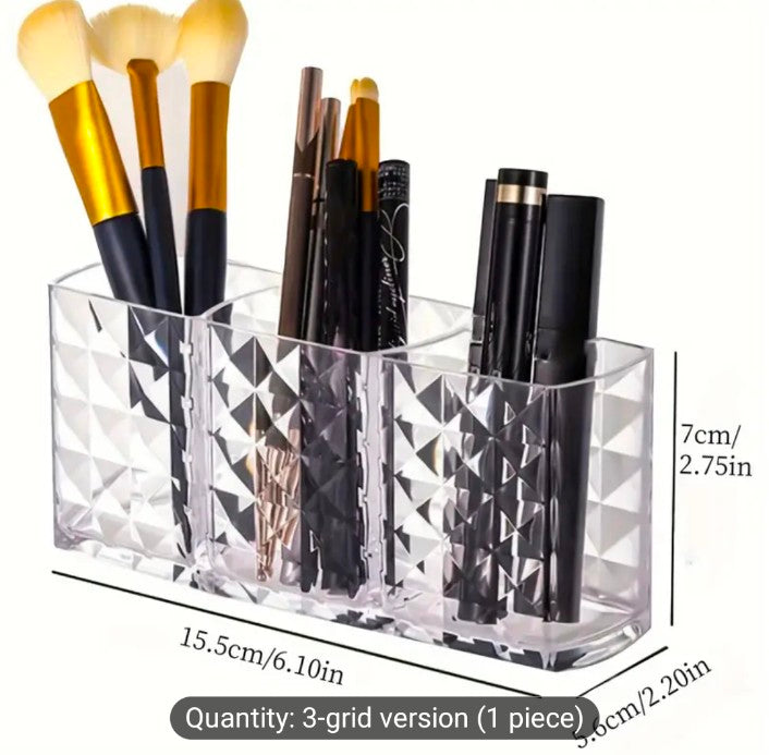Transparent Acrylic Cosmetic Storage Box Beauty Egg Makeup Brush Holder Desktop Organizer for Eyebrows pencil powder Brush