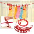 Camping Clothesline with 12 Hanging Clips