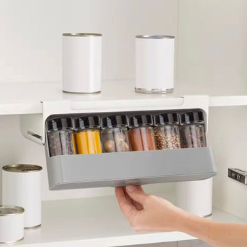 Under Desk Drawer Hidden Seasoning Bottle Organizer Rack Self-adhesive Spice Bottle Storage Rack Kitchen Supplies Storage