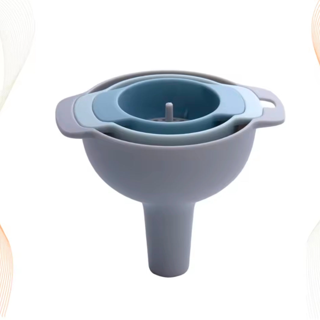 Multifunctional 4 in 1 kitchen Funnels Set With Strainer Filter Detachable Oil Funnel Food Grade Plastic Condiment Funnels