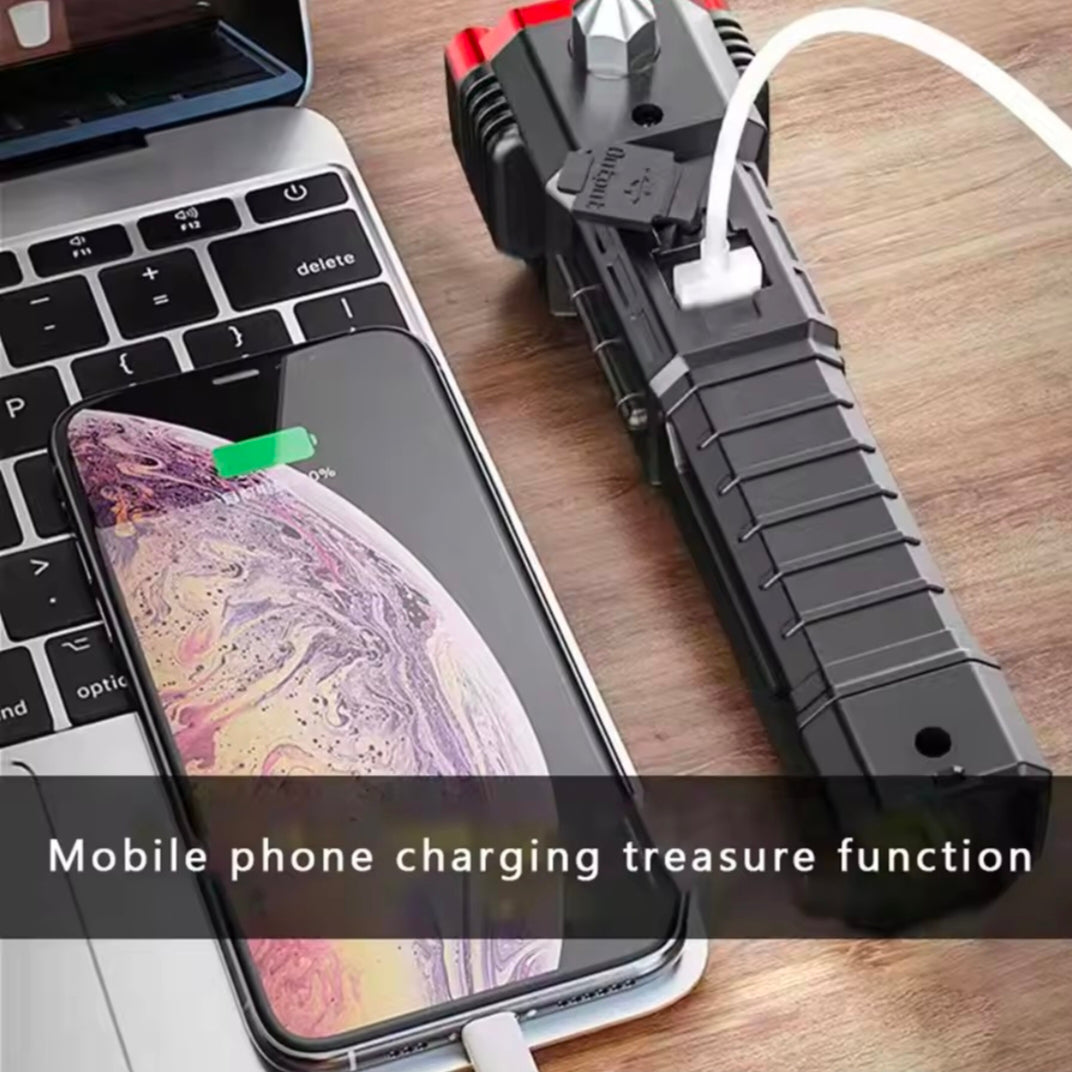 Car Safety Hammer with Flashlight LED Multi-Function Flashlight Emergency Car Escape Tool Window Glasses Breaker Seatbelt Cutter