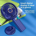 Portable Handheld USB Powered Digital Display Outdoor Charging Small Electric Fan Compact Size Lightweight Plastic Material