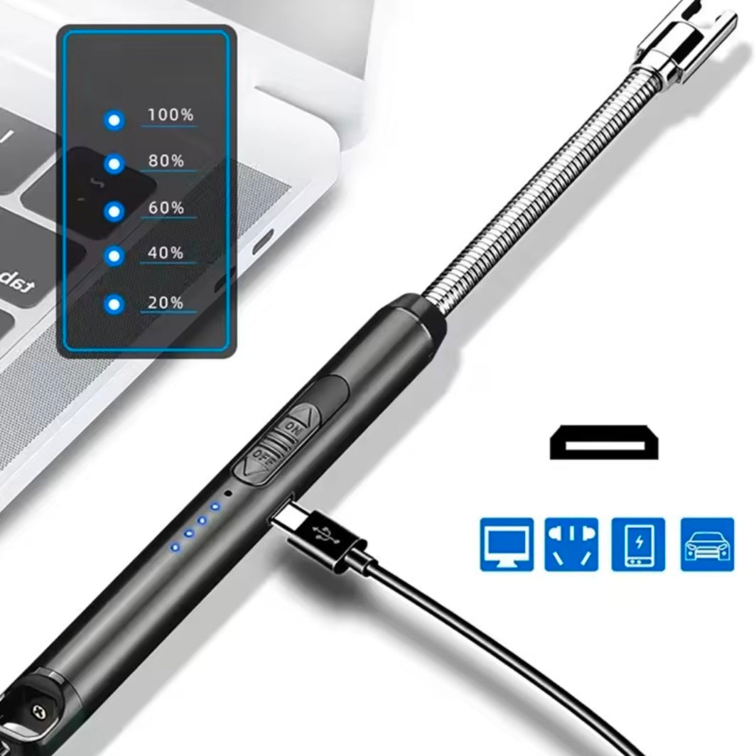 Kitchen Type-C Electric Arc Lighter Rechargeable Windproof BBQ Flameless Plasma Candle Long Lighters Hose Gas Stove Ignition Gun