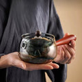 Chinese Tea Ceremony Casual Pot Small Green Orange Boiling Teapot Teapot Chinese Kung Fu Tea Set Side Handle Glass Teapot