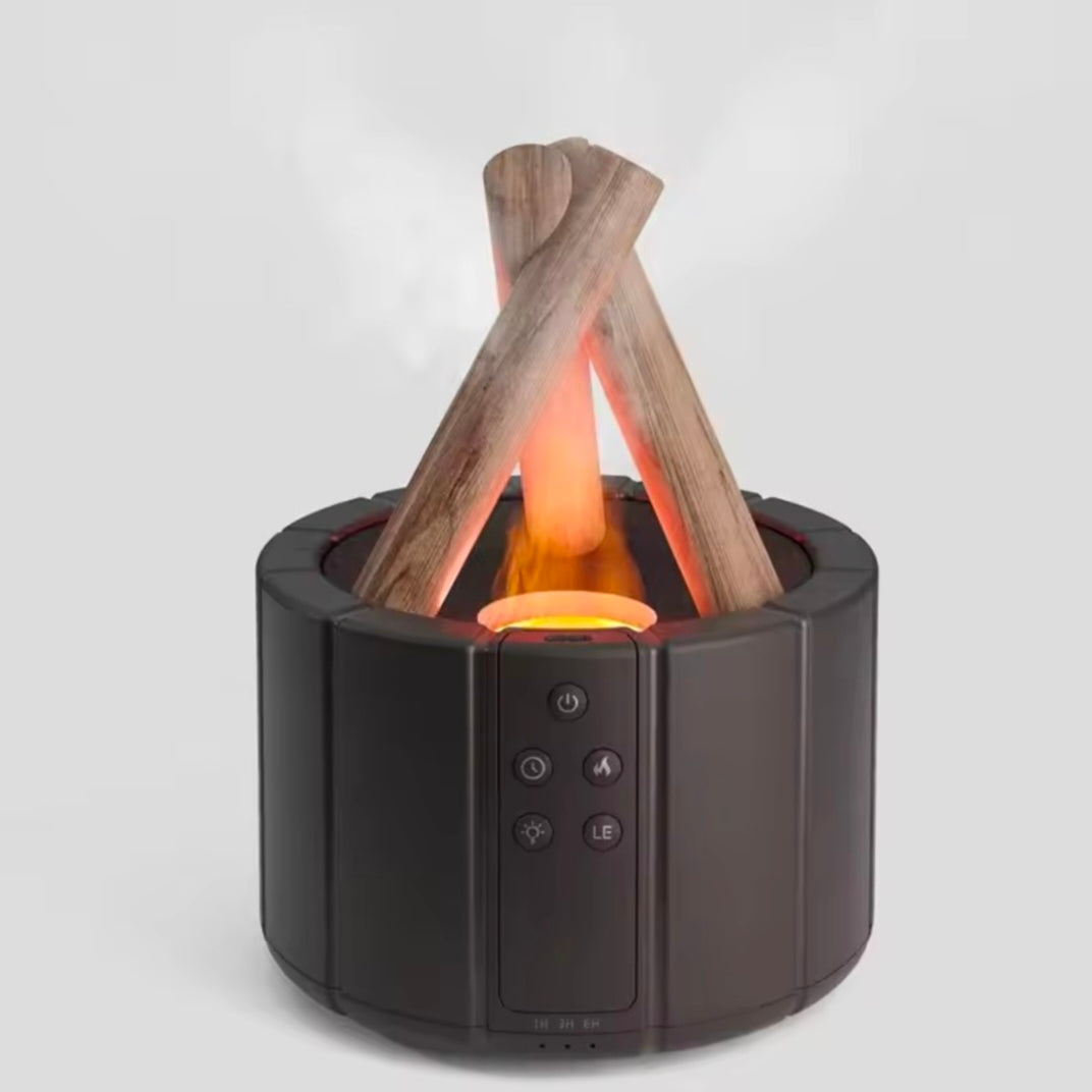 H9 Remote Control USB Air Humidifier Aroma Diffuser Ultrasonic Bonfire Flame Light Home Essential Oil Fragrance Perfume Machine