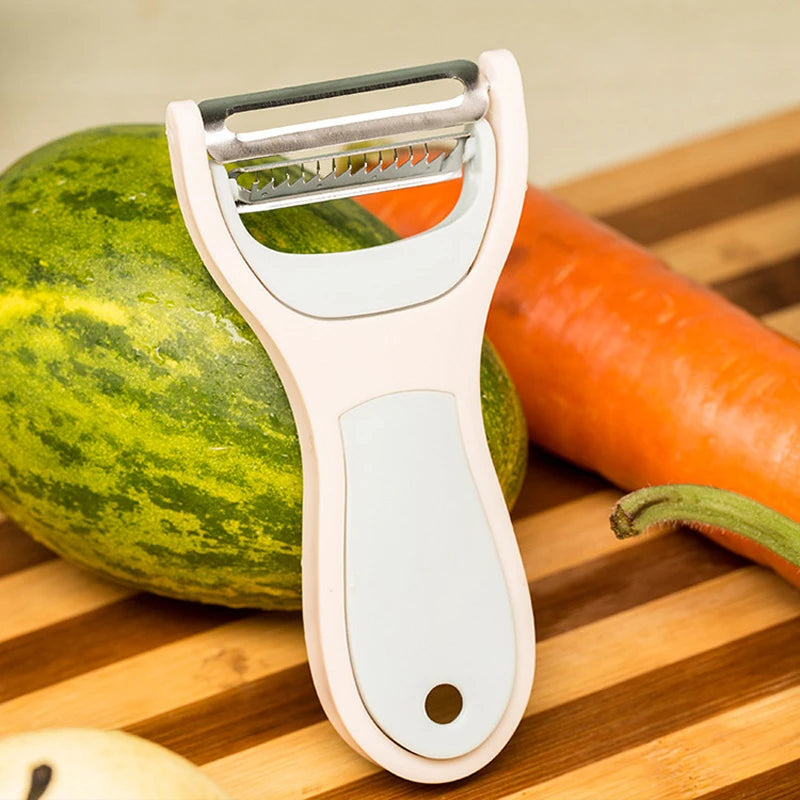 2 In Multifunctional Vegetable Fruit Slicer Julienner Non- Slip Handle Dishwasher Safe Hook Design Kitchen Tool