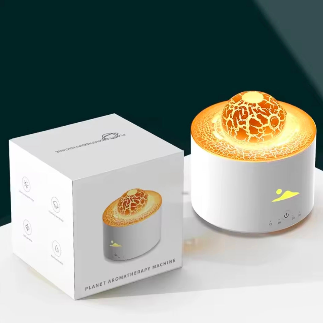 Volcano Fire Flame Air Humidifier Aroma Diffuser Essential Oil Smoke Ring Spray for Home or car Fragrance Mist Maker LED Lamp
