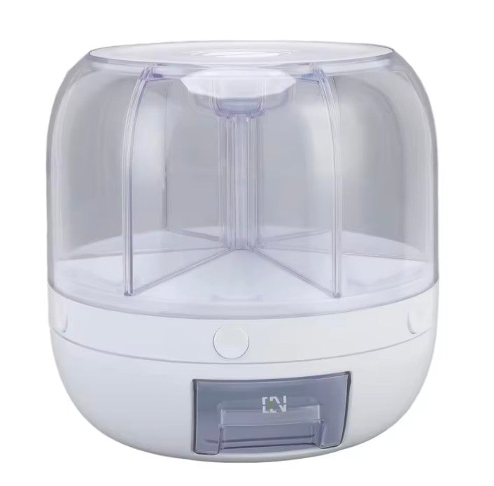 6 Grids Grain Dispenser Rotation Grain Storage Tank Insect Proof Grain Sealed Container For Home Kitchen