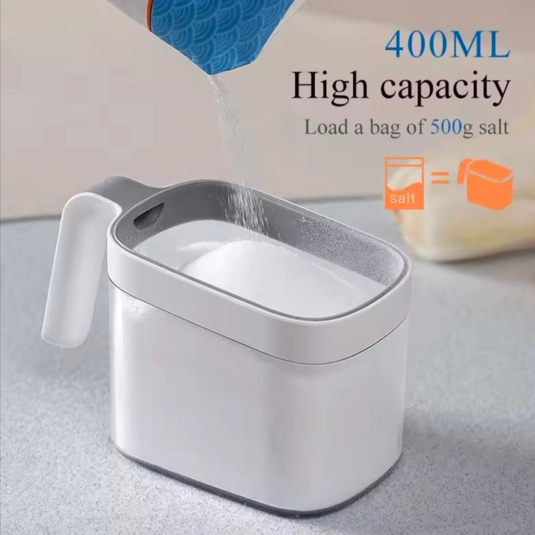 Wall Mount Spice Rack Organizer Sugar Bowl, Salt Shaker Seasoning Container Spice Boxes with Spoons Kitchen Supplies Storage Set