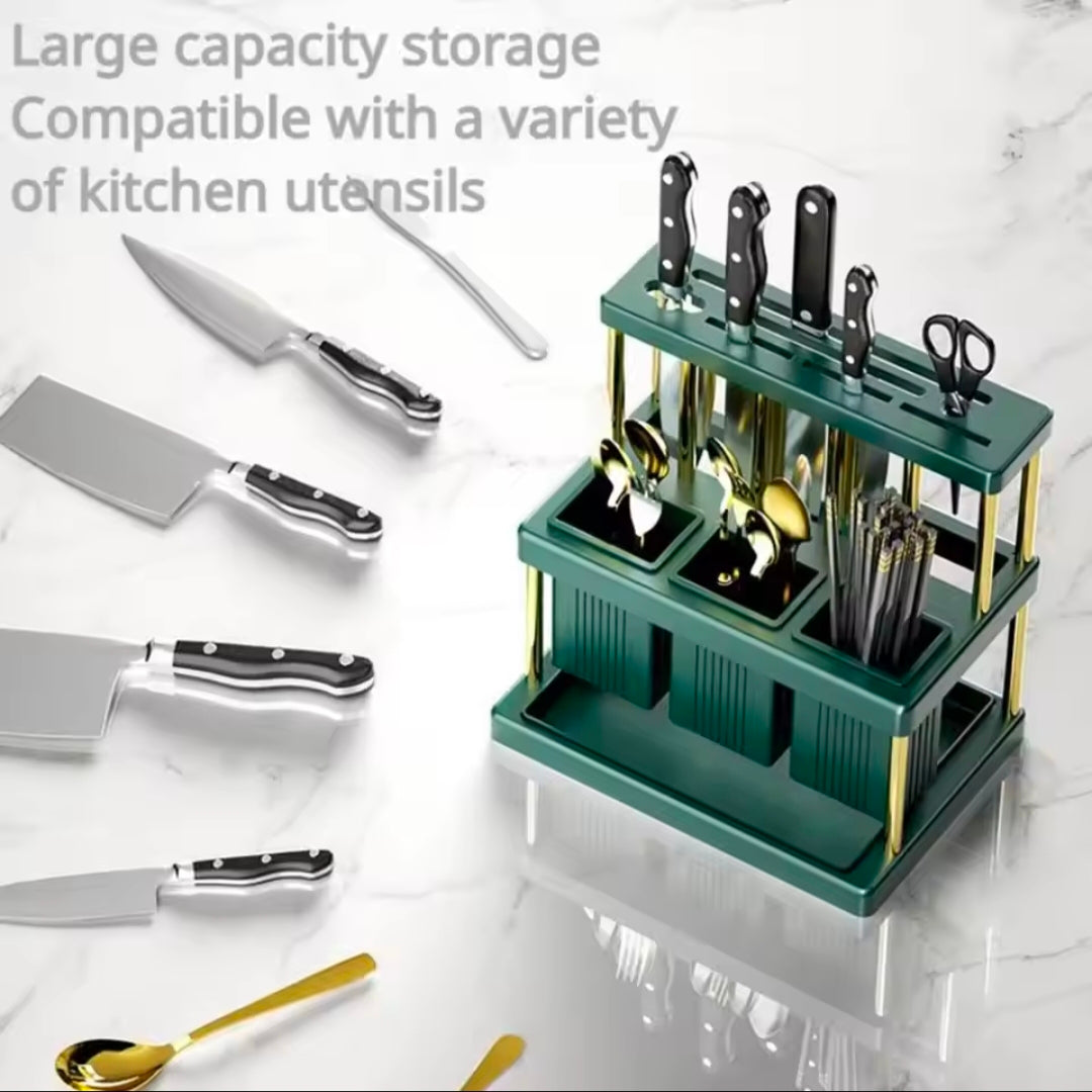 Multi-Functional Kitchen Spoon Fork Chopstick Knife Organizer Saving Kitchen Utensil Organizer Rack Kitchen