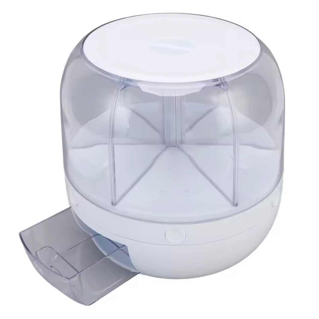 6 Grids Grain Dispenser Rotation Grain Storage Tank Insect Proof Grain Sealed Container For Home Kitchen