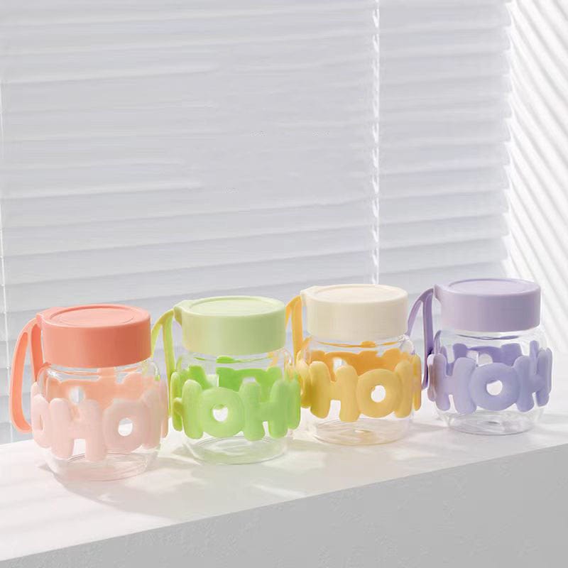 Cute Glass Bottle With Silicone Grip