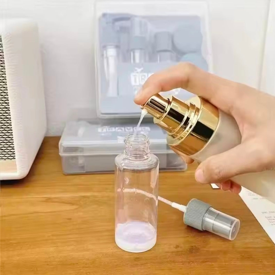 Travel Bottle Kit Leak Proof Portable Toiletry Containers Set Clear Travel Size Cosmetic Containers for Lotion Shampoo Cream So
