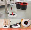 Spinning Mop And Bucket Set Floor Cleaning Wet & Dry Rotating Cleaning Mop with 2 Microfibre Mop Heads Drain and Extendable Handle for Home Office (Spin Mop + Bucket + 2 Mop Heads Set)