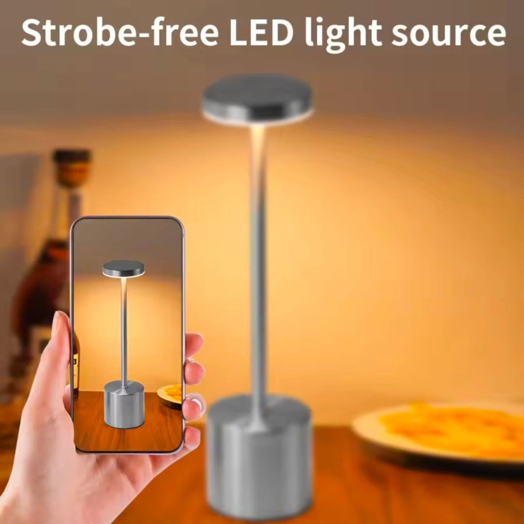 Classic Table Lamp USB Rechargeable Night Light Stepless Dimming Touch Desk Lamp 3 Colors Bedside Lamp Bar Hotel Decoration