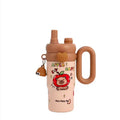 New Cute Cartoon Pattern Large Capacity Stainless Steel Insulated Mug Portable Car Vehicle Cup with Handle Thermal Flask