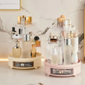 360° Rotating Cosmetics Organizer, Dust Proof Dressing Table Storage Rack, Cosmetics Drawer Organizer