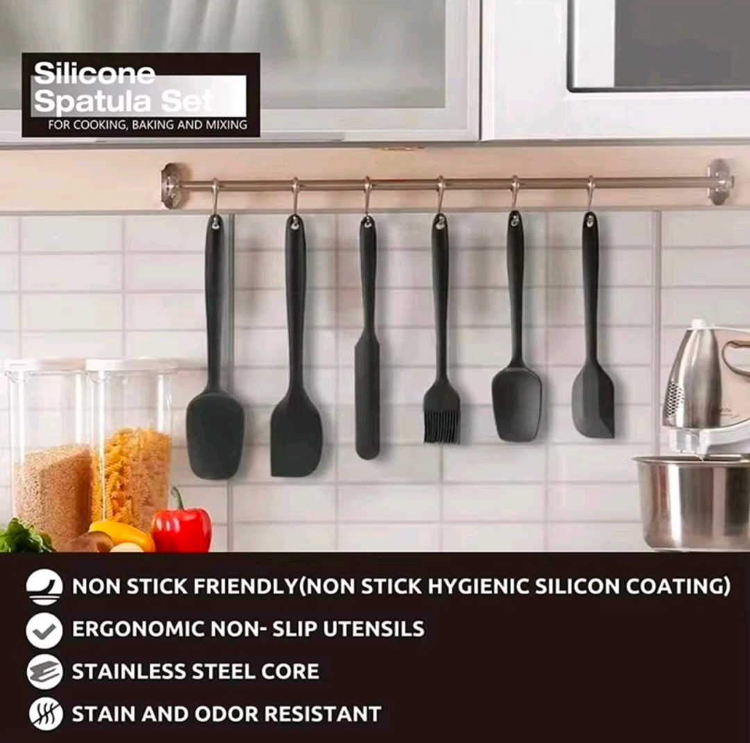 6 Pcs Silicone Kitchenware Set – Non-Stick, Heat Resistant Cooking Tools