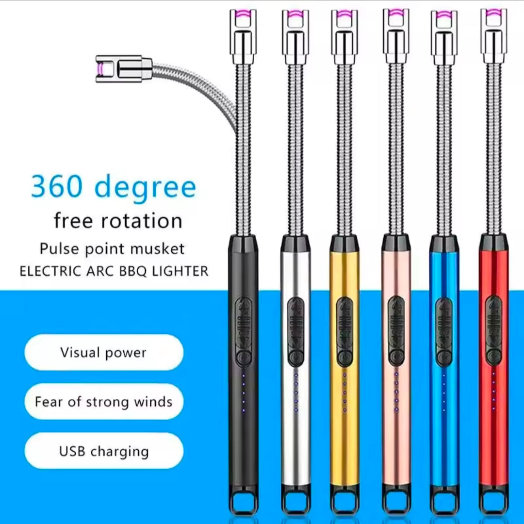 Kitchen Type-C Electric Arc Lighter Rechargeable Windproof BBQ Flameless Plasma Candle Long Lighters Hose Gas Stove Ignition Gun