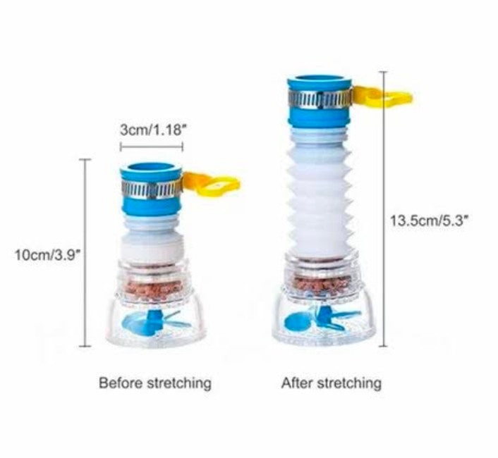 Kitchen Water Filter Splash Tap Water Spray Water Saver Scalable/Rotating/ Folding Faucet Water Filter Telescopic Water-Saving Nozzle With Filter Faucet Fits Standard Faucets No-Leakage
