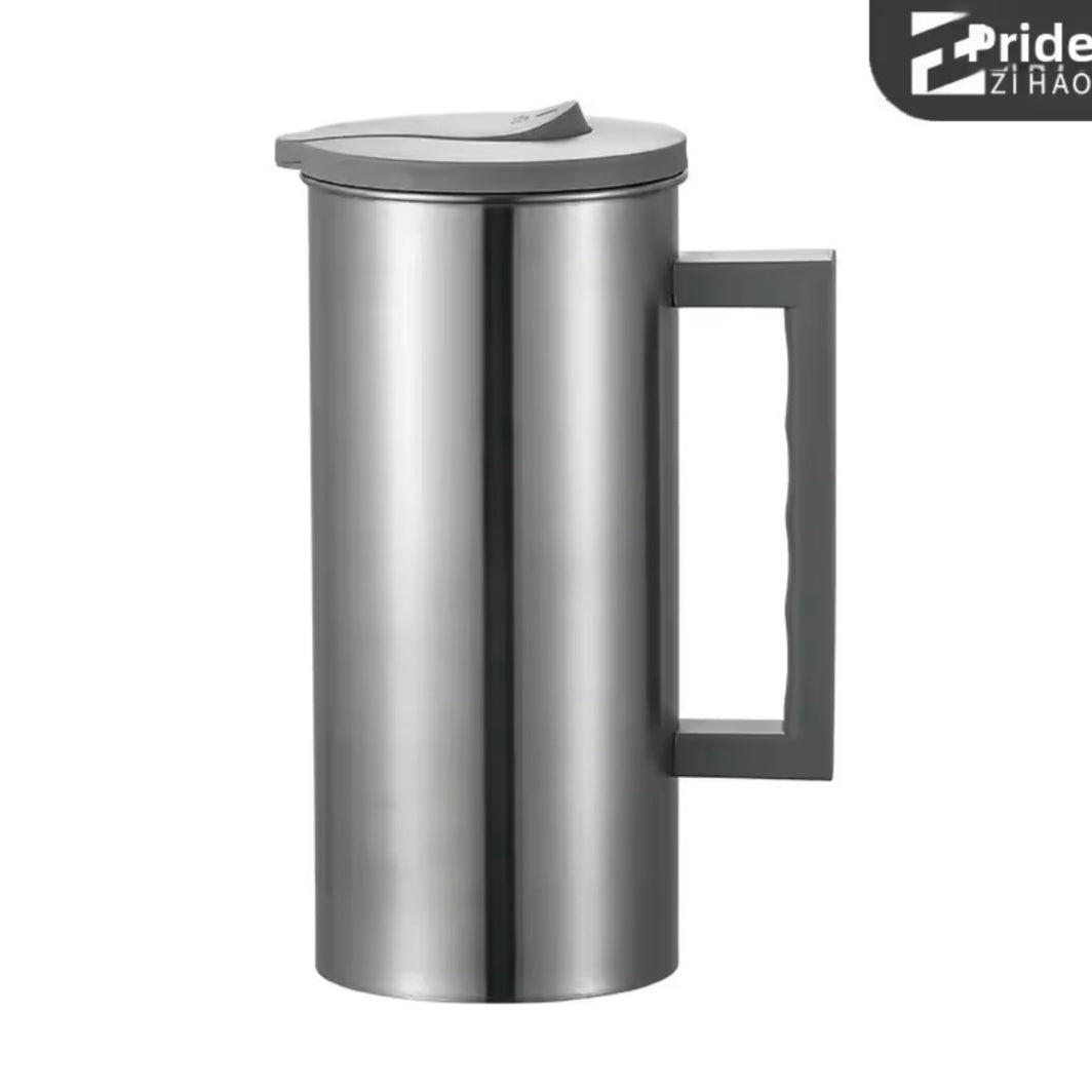 Korean Style Stainless Steel Cold Water Pot 1.6L Single Layer Juice Tea Pot for Restaurant Home Hotel Gift