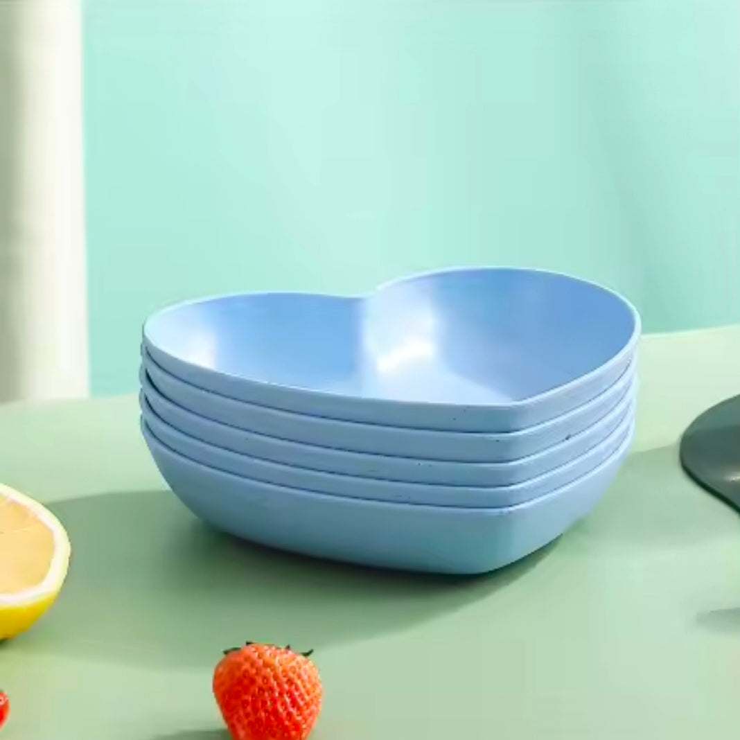 10PCS Creative Love Heart Bone Dish Household Food Grade Plastic Spit Bone Dish Party Snack Dinner Dishes Camping Dinnerware