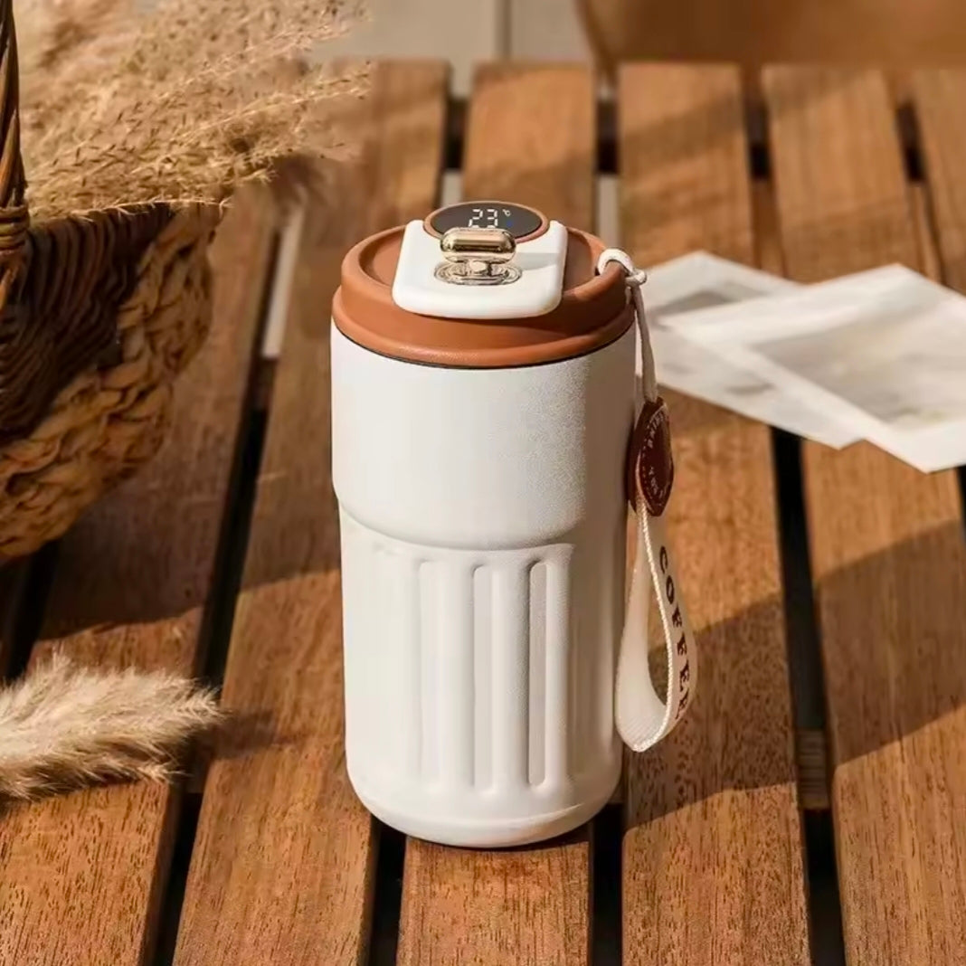 Stainless Steel Insulated Cup Display Temperature Coffee Cup Intelligent Car Mounted Water Cup Gift Drinking Tool