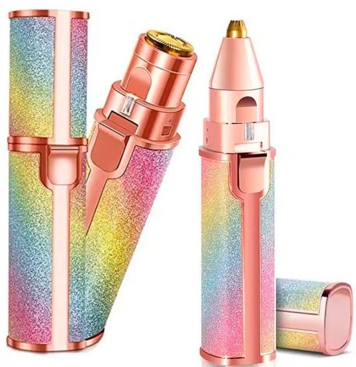 Electric Use Rechargeable Eyebrow Trimmer Razor 2 in 1 Hair Removal Facial Lipstick  pen Shaver for Women Epilator