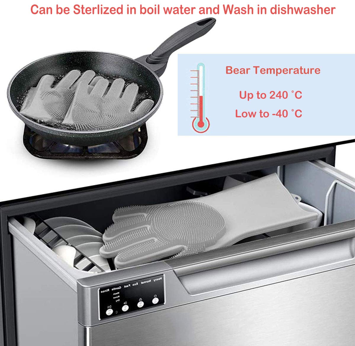 Silicone gloves 1 Pair Dishwashing Cleaning