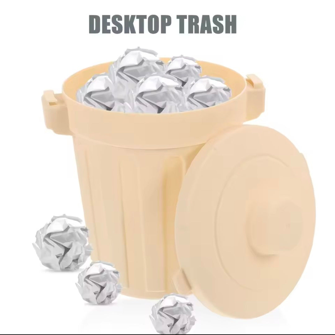 Desk Trash Can Plastic Small Multi-Use Storage Pen Hander Makeup Brush Organizer for Coffee Bedroom Desktop