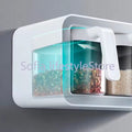 Wall Mount Spice Rack Organizer Sugar Bowl, Salt Shaker Seasoning Container Spice Boxes with Spoons Kitchen Supplies Storage Set
