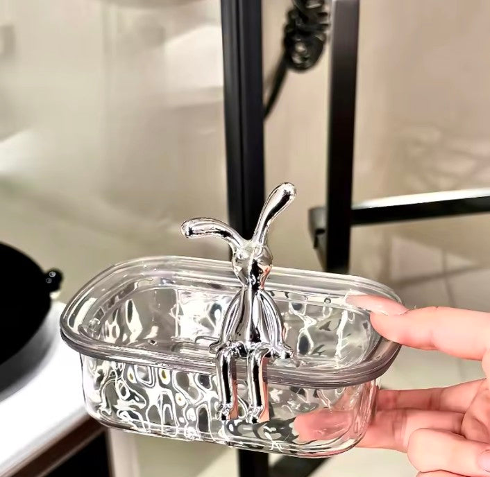 Plastic Bathroom Box in the Bathroom Household Soap Dish Rabbit Decor Soap Storage Rack for Draining Water Bathroom Accessories