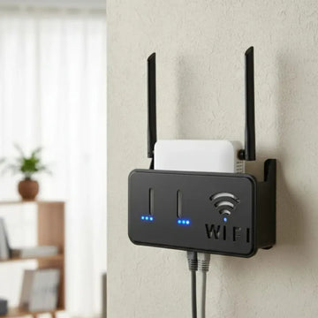 Wall-Mounted Wireless Router Storage Box & Cable Organizer
