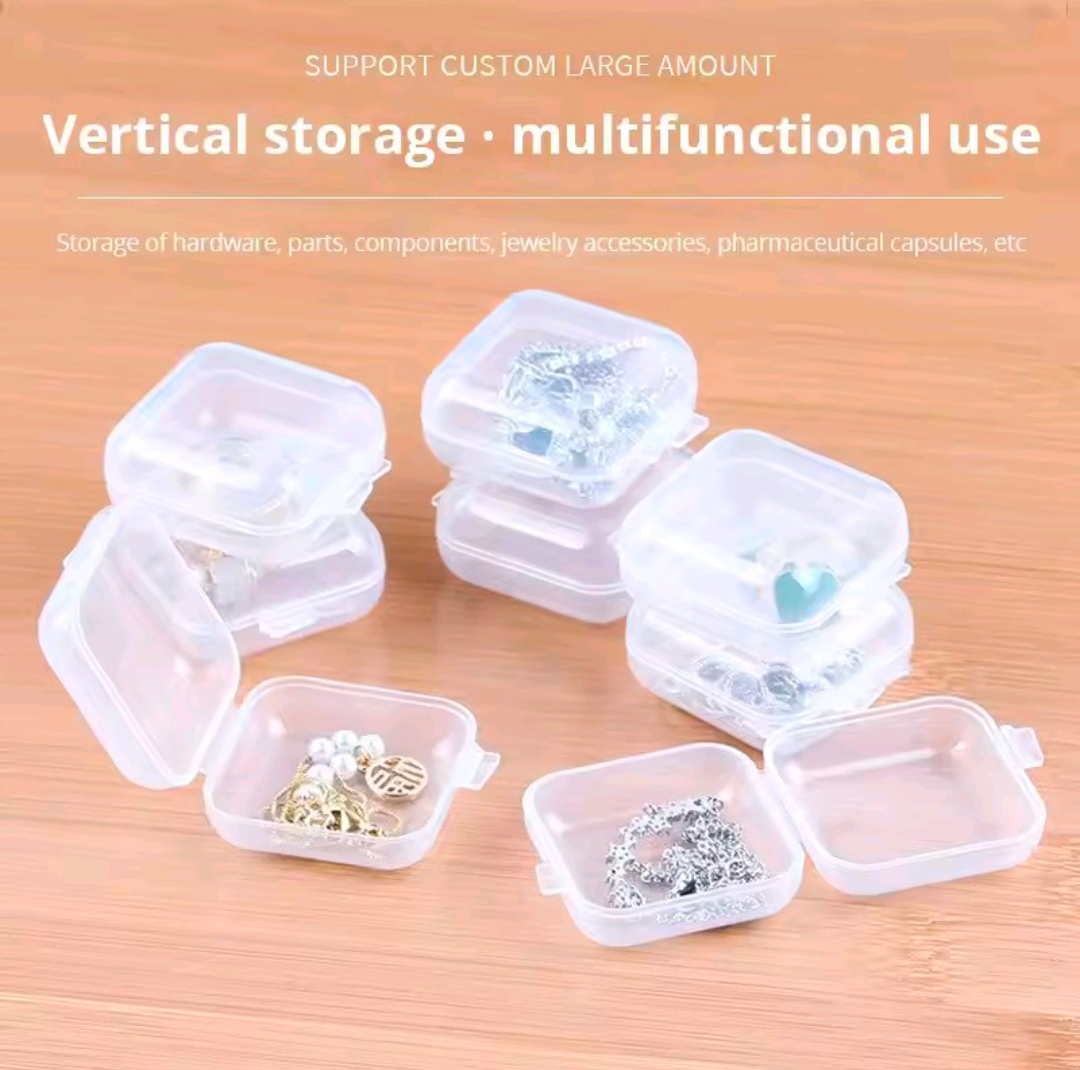 Pack of 10 Plastic Mini Jewellery Boxes – Storage & Gift Packaging