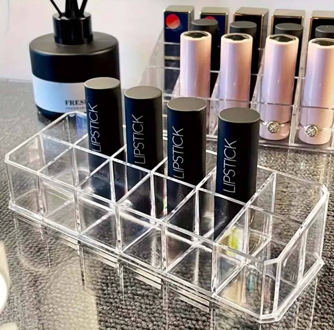 Transparent 12 Slots Lipstick Organizer