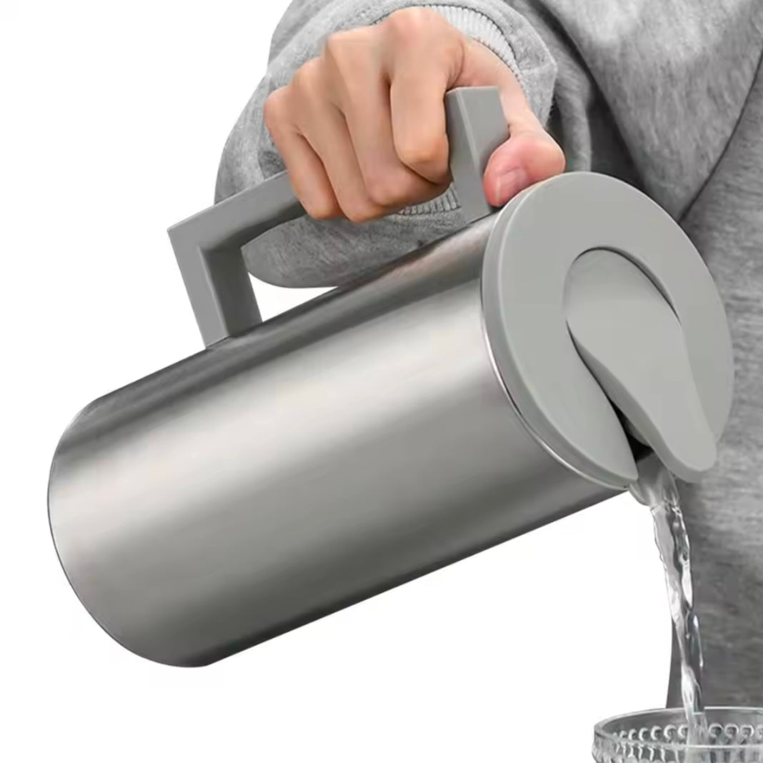 Korean Style Stainless Steel Cold Water Pot 1.6L Single Layer Juice Tea Pot for Restaurant Home Hotel Gift