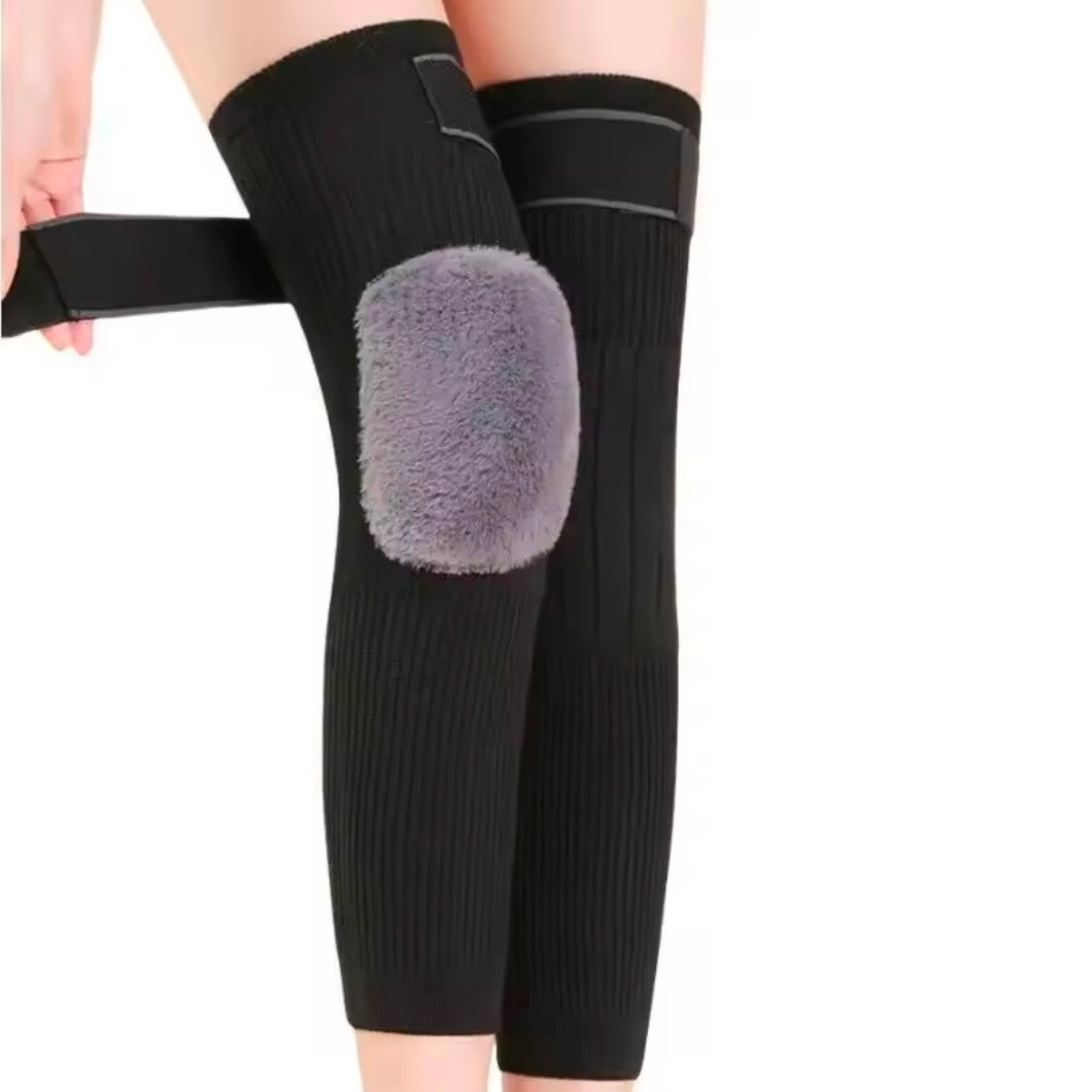 1 Pair Thermal Knee Sleeve Non-Slip Elastic Wool Cashmere Knee Brace Support Protector Knee Warmer Pads Legging Stockings Wraps