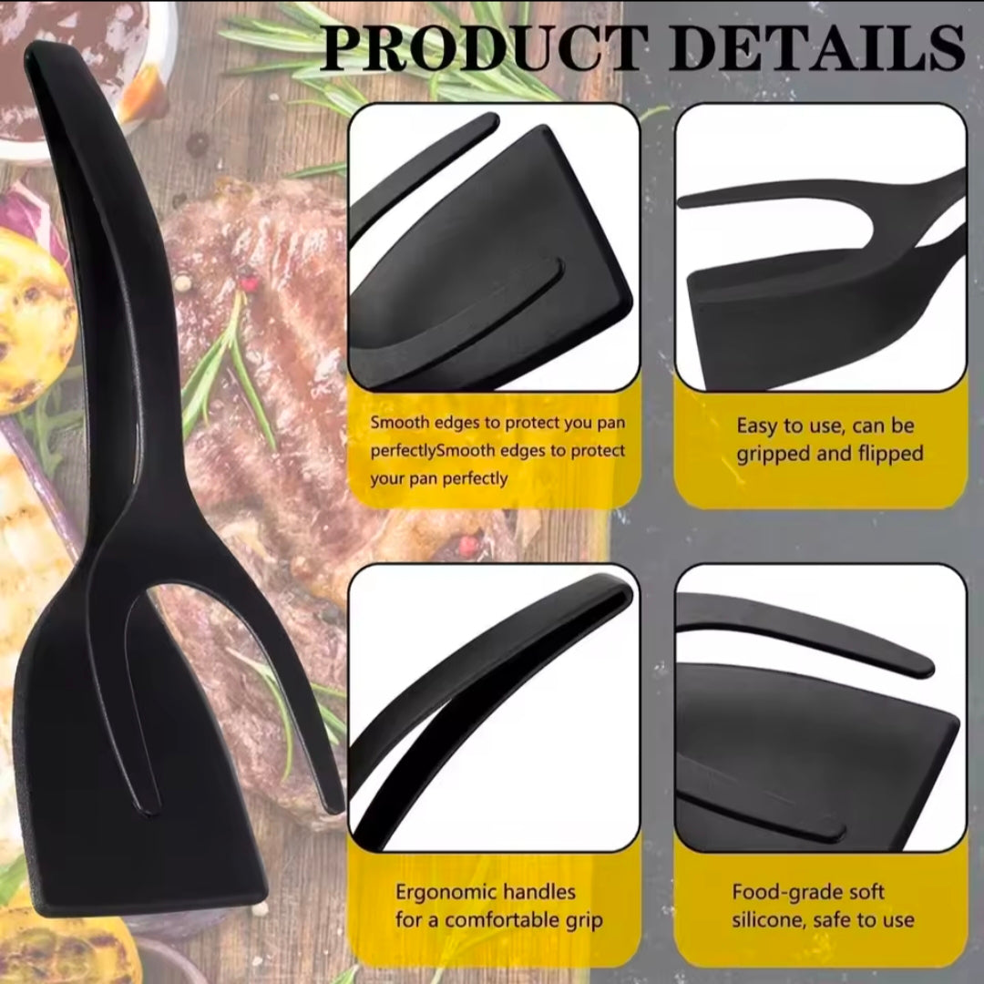 Shovel Clip Silicone Grip Flip Tongs Egg Steak Spatula Tongs Clamp Pancakes Fried Turners Cooking Tool kitchen Accessories