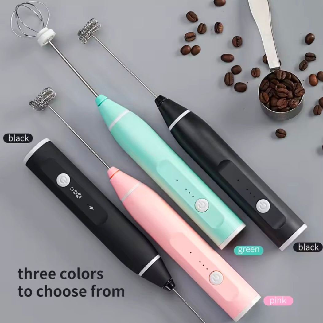 New Handheld Electric Egg Beater Household Small 304 Stainless Steel Milk Frother Electric Mini Coffee Frother Whisk Frother