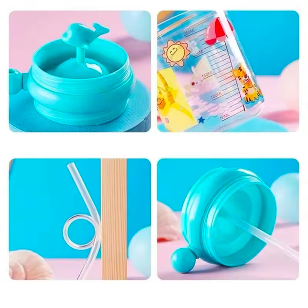 Whale Shape Spray Cup, Children Straw Drinking Cup, Cute Dolphin Water Bottle, Food Grade Plastic Cup, Birthday Gift