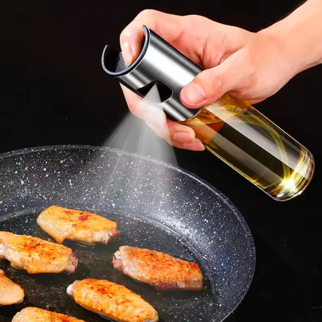 1pc 100ML Olive Oil Sprayerl, Stainless Steel Spray Bottle Spray, Kitchen Cooking Oil Spray, Glass Oil Can