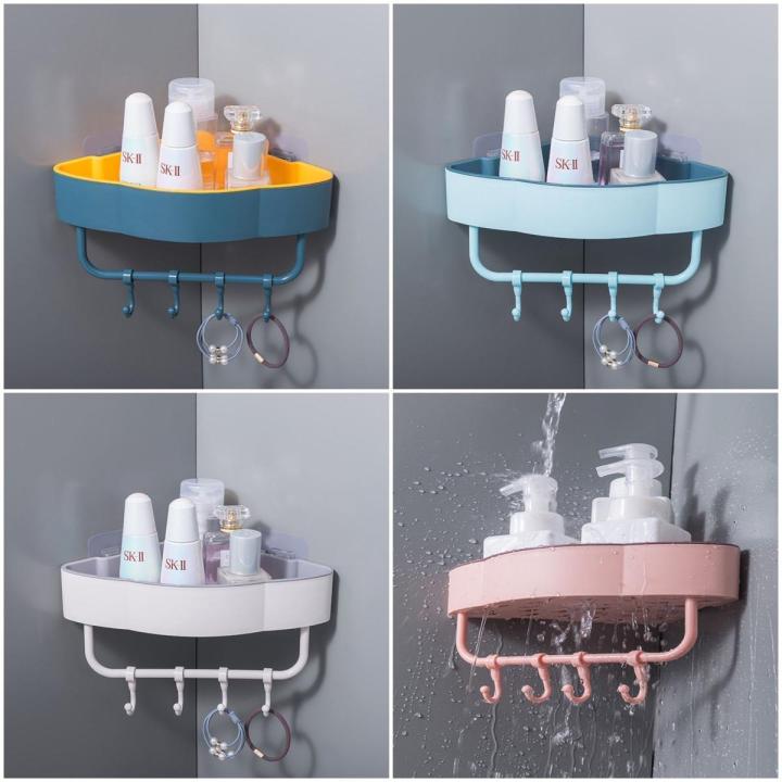 Bathroom Corner Shelf Without Drilling Origanizer Toilet Shampoo Gal Storage Basket Decoratioe Shower Rack Holder Accessories